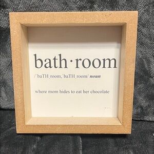 Kirklands Tan and White Bathroom Humor Wall Art